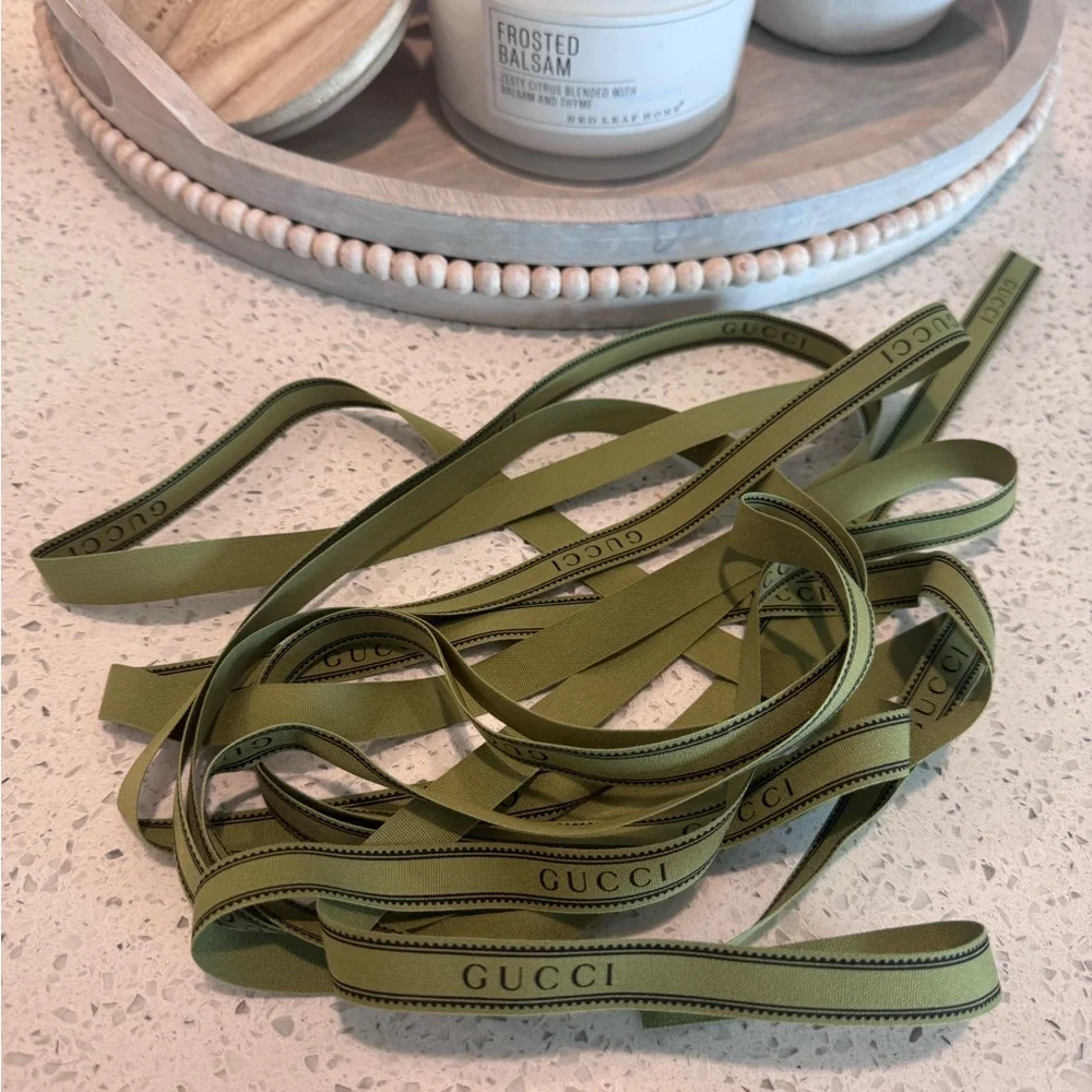 Gucci Green Ribbon with Logo